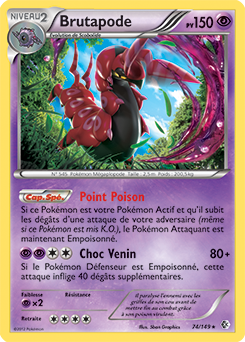 Carte Pokémon Holographique Rare Brutapode 74/149 de la série Frantières Franchies