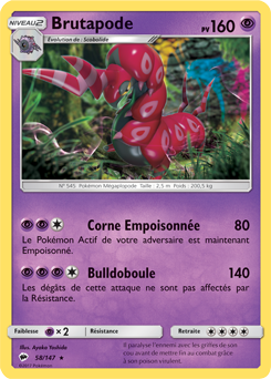 Carte Pokémon Brutapode 58/147 de la série Ombres Ardentes en vente au meilleur prix