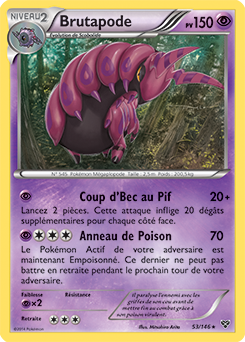 Carte Pokémon Rare Brutapode 53/146 de la série X&Y