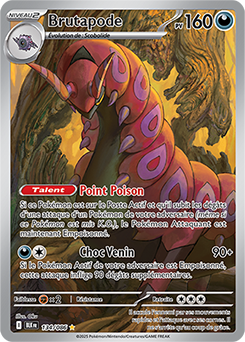 Carte Pokémon Illustration rare Brutapode 134/86 de la série Foudre Noire
