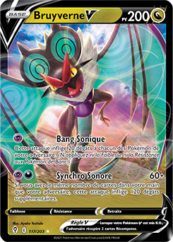 Carte Pokémon Ultra rare V Bruyverne V 117/203 de la série Évolution Céleste