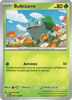 Carte Pokémon Communes Bulbizarre 1/132 de la série Méga-Évolution