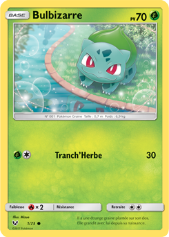 Carte Pokémon Commune Bulbizarre 1/73 de la série Légendes Brillantes