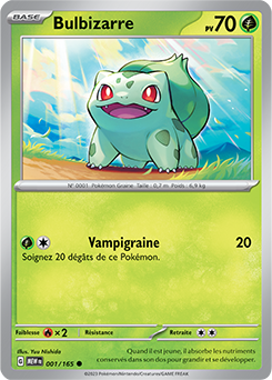 Carte Pokémon Bulbizarre 1/165 de la série 151 en vente au meilleur prix