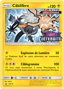 Carte Pokémon Promo Câblifère SM116 de la série Promos Soleil et Lune