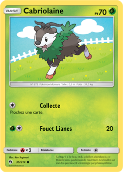 Carte Pokémon Commune Cabriolaine 35/214 de la série Tonnerre Perdu