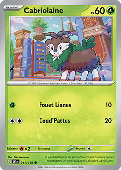 Carte Pokémon Cabriolaine 011/198 de la série Écarlate et Violet en vente au meilleur prix