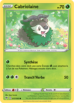 Carte Pokémon Commune Cabriolaine 017/185 de la série Voltage Éclatant