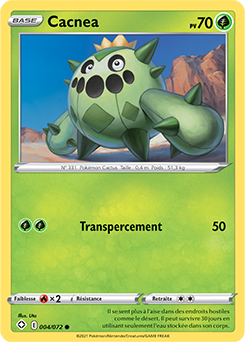 Carte Pokémon Cacnea 004/072 de la série Destinées Radieuses en vente au meilleur prix