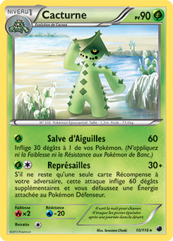 Carte Pokémon Peu commune Cacturne 10/116 de la série Glaciation Plasma