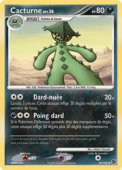 Carte Pokémon Peu commune Cacturne 34/106 de la série Duels au Sommet
