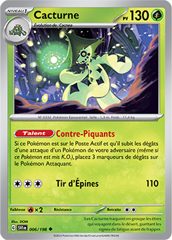 Carte Pokémon Cacturne 006/198 de la série Écarlate et Violet en vente au meilleur prix