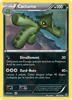 Carte Pokémon Peu commune Cacturne 88/162 de la série Impulsion Turbo