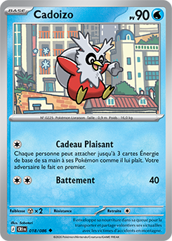 Carte Pokémon Cadoizo 18/86 de la série Chaos Ascendant en vente au meilleur prix