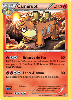 Carte Pokémon Rare Camérupt 22/149 de la série Frantières Franchies