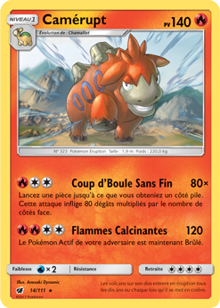 Carte Pokémon Camérupt 14/111 de la série Invasion Carmin en vente au meilleur prix