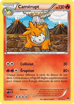 Carte Pokémon Rare Camérupt 13/122 de la série Rupture Turbo