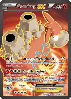Carte Pokémon Pokémon Full Art Camérupt EX 146/160 de la série Primo Choc