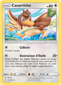 Carte Pokémon Canarticho 127/181 de la série Duo de Choc en vente au meilleur prix