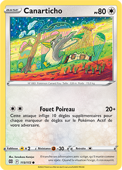 Carte Pokémon Communes Canarticho 115/172 de la série Stars Étincelantes