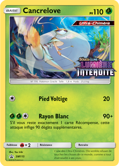 Carte Pokémon Promo Cancrelove SM115 de la série Promos Soleil et Lune