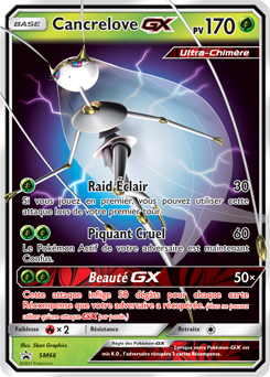 Carte Pokémon Promo Cancrelove GX SM66 de la série Promos Soleil et Lune