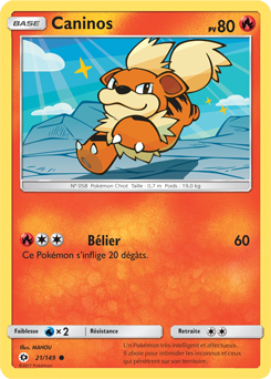 Carte Pokémon Caninos 21/149 de la série Soleil & Lune en vente au meilleur prix