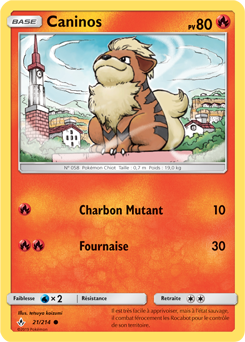 Carte Pokémon Caninos 21/214 de la série Alliance Infallible en vente au meilleur prix