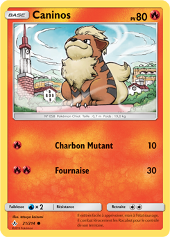 Carte Pokémon Commune Caninos 21/214 de la série Alliance Infallible