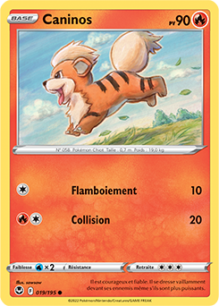 Carte Pokémon Caninos 019/195 de la série Tempête Argentée en vente au meilleur prix