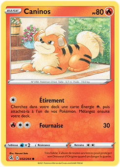 Carte Pokémon Caninos 32/264 de la série Poing de Fusion en vente au meilleur prix