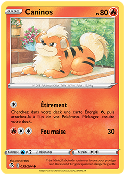 Carte Pokémon Communes Caninos 32/264 de la série Poing de Fusion