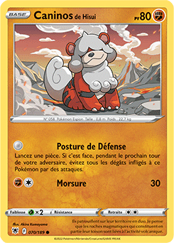 Carte Pokémon Communes Caninos de Hisui 070/189 de la série Astres Radieux