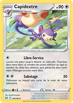 Carte Pokémon Capidextre 145/196 de la série Origine Perdue en vente au meilleur prix