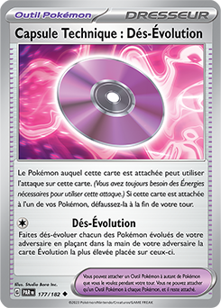 Carte Pokémon Peu commune Capsule Technique : Dés-Évolution 177/182 de la série Faille Paradoxe