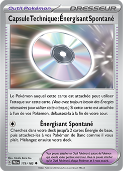 Carte Pokémon Capsule Technique : Énergisant Spontané 179/182 de la série Faille Paradoxe en vente au meilleur prix
