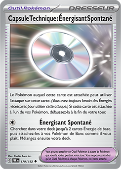 Carte Pokémon Peu commune Capsule Technique : Énergisant Spontané 179/182 de la série Faille Paradoxe