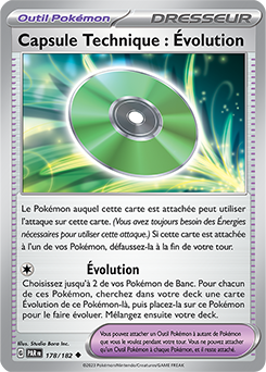 Carte Pokémon Peu commune Capsule Technique : Évolution 178/182 de la série Faille Paradoxe
