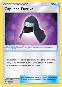 Carte Pokémon Peu commune Capuche Furtive 186/214 de la série Alliance Infallible
