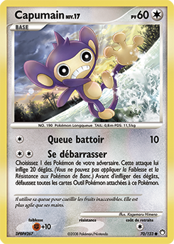 Carte Pokémon Commune Capumain 70/123 de la série Trésors Mystérieux