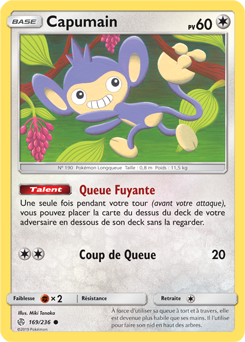 Carte Pokémon Capumain 169/236 de la série Éclipse Cosmique en vente au meilleur prix