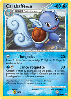 Carte Pokémon Carabaffe 65/127 de la série Platine en vente au meilleur prix