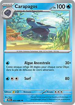 Carte Pokémon Peu commune Carapagos 22/86 de la série Foudre Noire