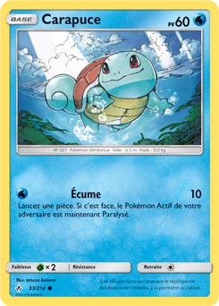 Carte Pokémon Commune Carapuce 33/214 de la série Alliance Infallible