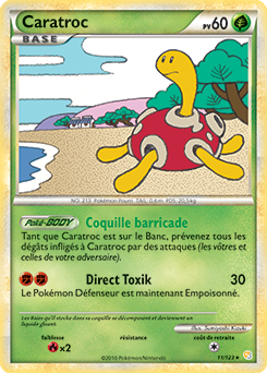 Carte Pokémon Holographique Rare Caratroc 11/123 de la série HeartGold SoulSilver