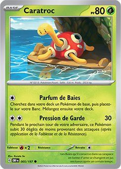 Carte Pokémon Communes Caratroc 5/197 de la série Flammes Obsidiennes