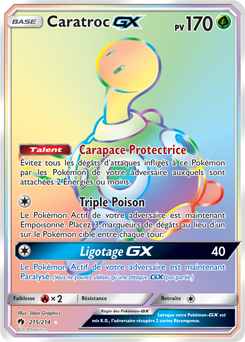 Carte Pokémon Caratroc GX 215/214 de la série Tonnerre Perdu en vente au meilleur prix