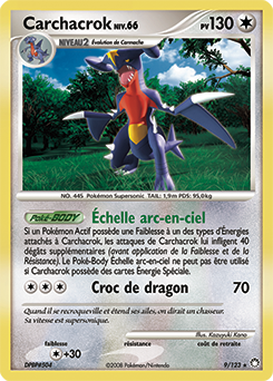 Carte Pokémon Holographique Rare Carchacrok 9/123 de la série Trésors Mystérieux