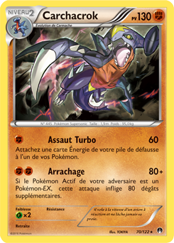 Carte Pokémon Carchacrok 70/122 de la série Rupture Turbo en vente au meilleur prix