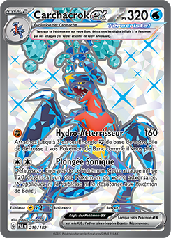 Carte Pokémon Carchacrok ex 219/182 de la série Faille Paradoxe en vente au meilleur prix